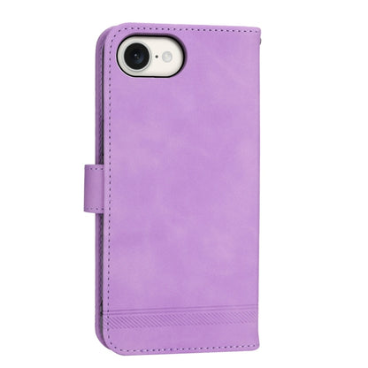 For iPhone 16e Dierfeng Dream Line TPU Hybrid PU Leather Phone Case(Purple) by bashfashion
