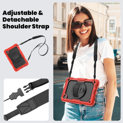 For Samsung Galaxy Tab A9 Silicone + PC Tablet Case with Shoulder Strap(Red) by bashfashion