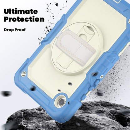 For Samsung Galaxy Tab A9 / Tab A11 Silicone + PC Tablet Case with Shoulder Strap(Cyan Blue) by bashfashion