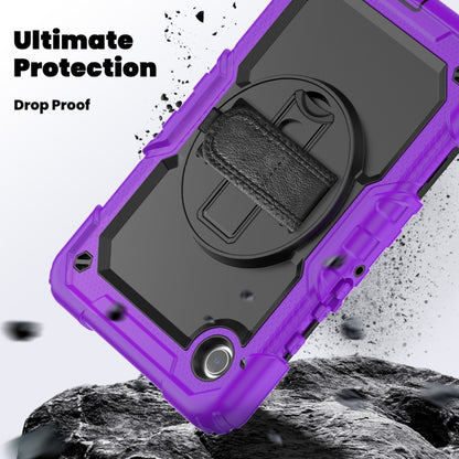 For Samsung Galaxy Tab A9 / Tab A11 Silicone + PC Tablet Case with Shoulder Strap(Purple) by bashfashion
