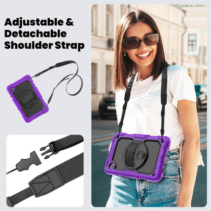 For Samsung Galaxy Tab A9 / Tab A11 Silicone + PC Tablet Case with Shoulder Strap(Purple) by bashfashion