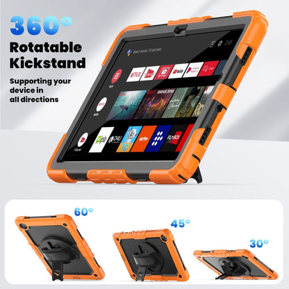 For Samsung Galaxy Tab A9 /Tab A11+ Silicone + PC Tablet Case with Shoulder Strap(Orange) by bashfashion