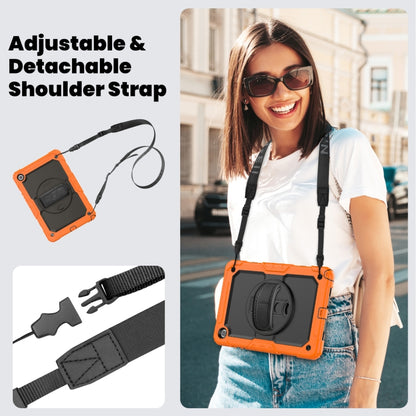 For Samsung Galaxy Tab A9 /Tab A11+ Silicone + PC Tablet Case with Shoulder Strap(Orange) by bashfashion
