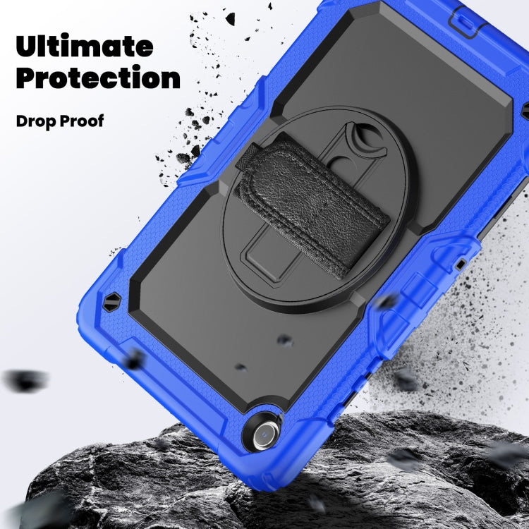 For Samsung Galaxy Tab A9 /Tab A11+ Silicone + PC Tablet Case with Shoulder Strap(Blue) by bashfashion
