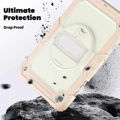 For Samsung Galaxy Tab A9 /Tab A11+ Silicone + PC Tablet Case with Shoulder Strap(Rose Gold) by bashfashion