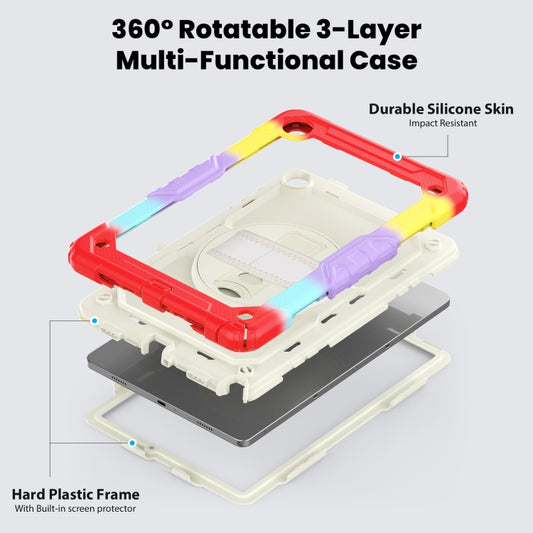 For Samsung Galaxy Tab A9 /Tab A11+ Silicone + PC Tablet Case with Shoulder Strap(Camouflage Red) by bashfashion