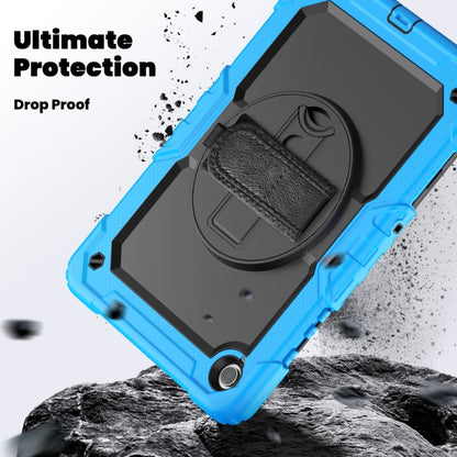 For Samsung Galaxy Tab A9 /Tab A11+ Silicone + PC Tablet Case with Shoulder Strap(Light Blue) by bashfashion