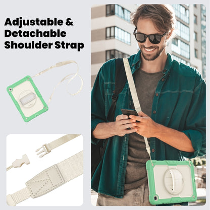 For Samsung Galaxy Tab A9 /Tab A11+ Silicone + PC Tablet Case with Shoulder Strap(Light Green) by bashfashion