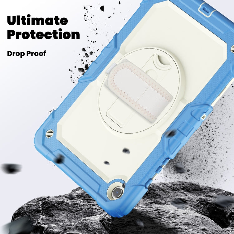 For Samsung Galaxy Tab A9 /Tab A11+ Silicone + PC Tablet Case with Shoulder Strap(Cyan Blue) by bashfashion