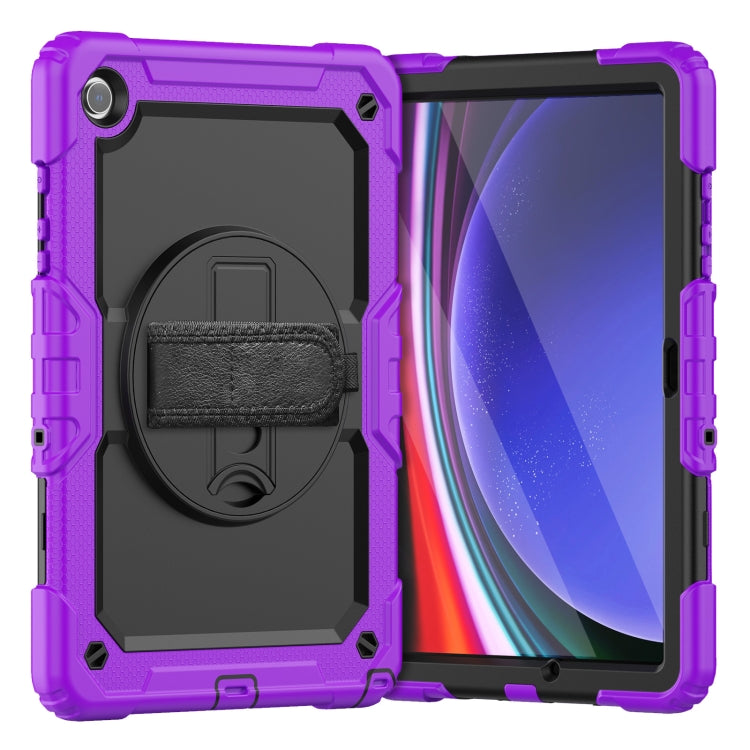 For Samsung Galaxy Tab A9 /Tab A11+ Silicone + PC Tablet Case with Shoulder Strap(Purple) by bashfashion