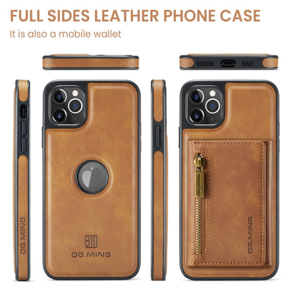 For iPhone 11 Pro Max DG.MING M5 Series Zip RFID Multi Card Detachable Leather Phone Case(Brown) by DG.MING