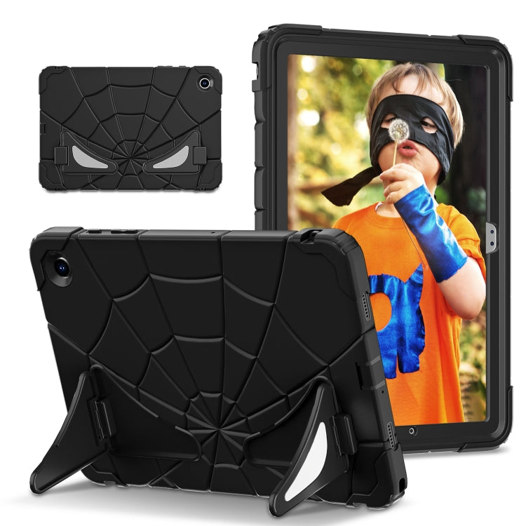 For Samsung Galaxy Tab A11+ / A9+ Spider Silicone Hybrid PC Shockproof Tablet Case(Black) by bashfashion