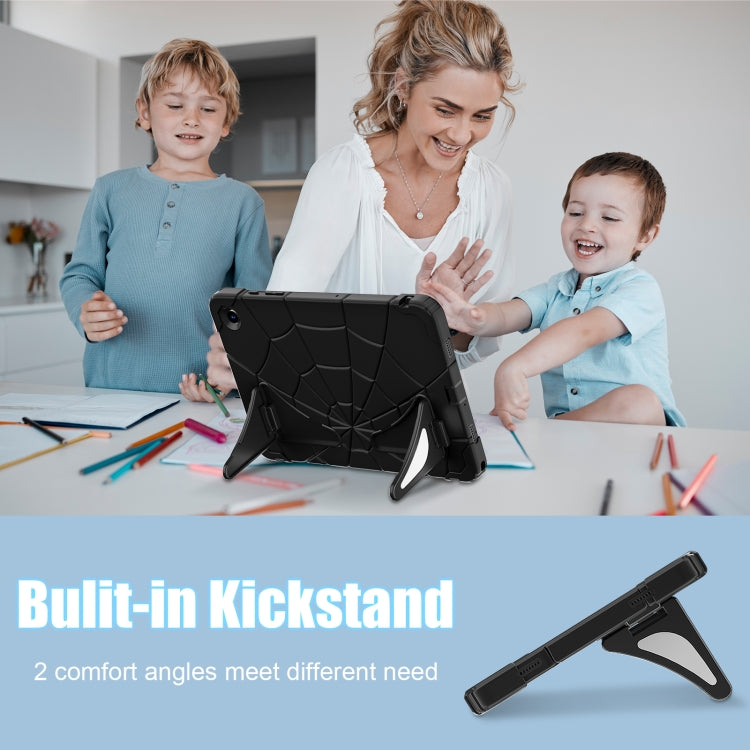 For Samsung Galaxy Tab A11+ / A9+ Spider Silicone Hybrid PC Shockproof Tablet Case(Black) by bashfashion