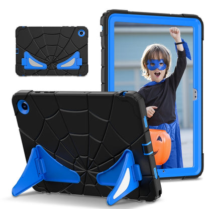 For Samsung Galaxy Tab A11+ / A9+ Spider Silicone Hybrid PC Shockproof Tablet Case(Black Blue) by bashfashion
