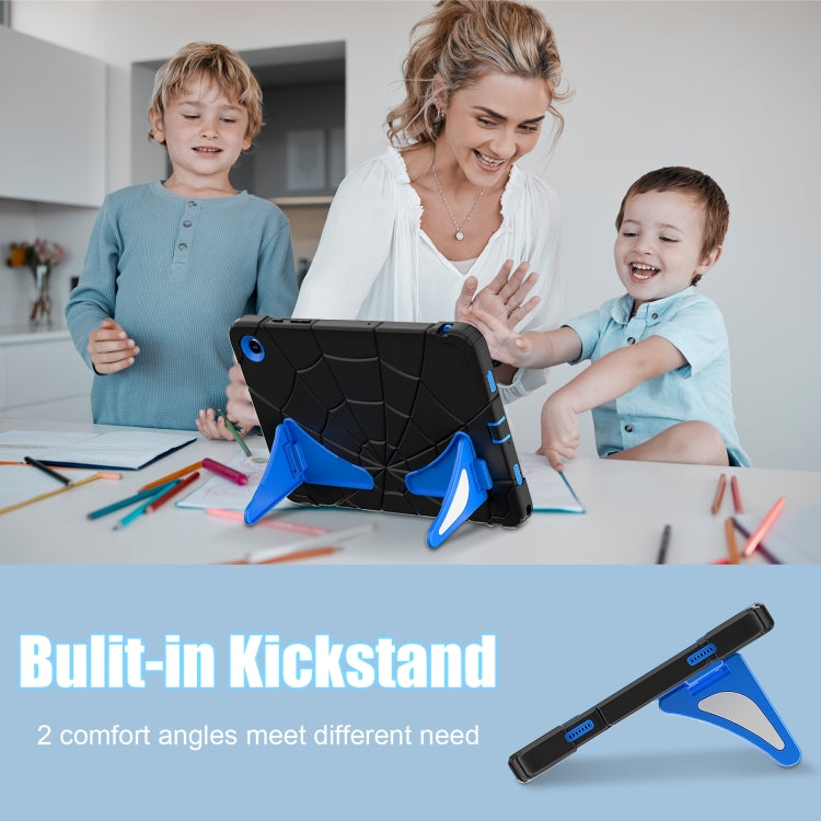 For Samsung Galaxy Tab A11+ / A9+ Spider Silicone Hybrid PC Shockproof Tablet Case(Black Blue) by bashfashion