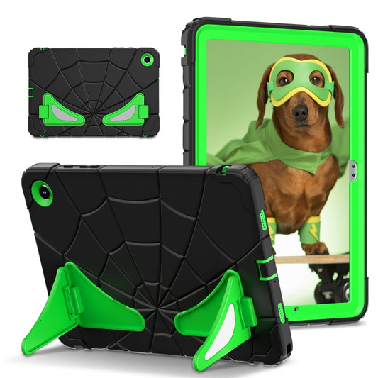 For Samsung Galaxy Tab A11+ / A9+ Spider Silicone Hybrid PC Shockproof Tablet Case(Black Green) by bashfashion