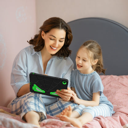 For Samsung Galaxy Tab A11+ / A9+ Spider Silicone Hybrid PC Shockproof Tablet Case(Black Green) by bashfashion