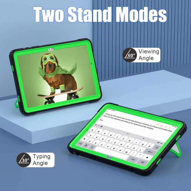 For Samsung Galaxy Tab A11+ / A9+ Spider Silicone Hybrid PC Shockproof Tablet Case(Black Green) by bashfashion