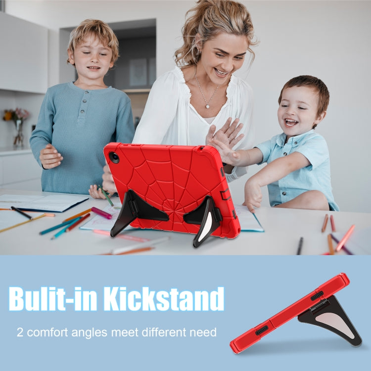 For Samsung Galaxy Tab A11+ / A9+ Spider Silicone Hybrid PC Shockproof Tablet Case(Red Black) by bashfashion