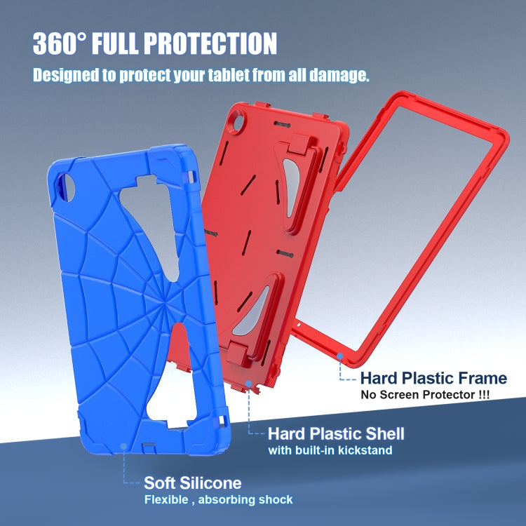 For Samsung Galaxy Tab A11+ / A9+ Spider Silicone Hybrid PC Shockproof Tablet Case(Blue Red) by bashfashion