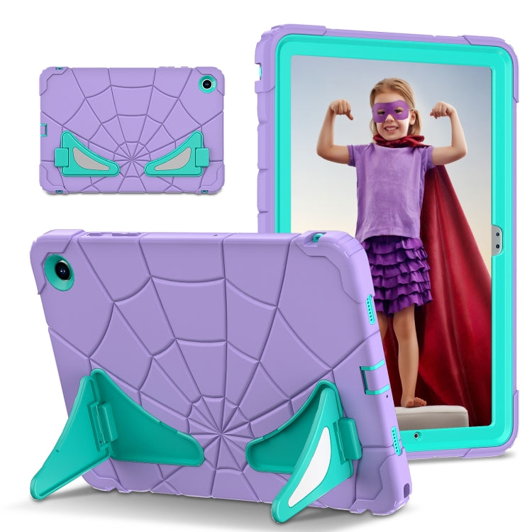 For Samsung Galaxy Tab A11+ / A9+ Spider Silicone Hybrid PC Shockproof Tablet Case(Purple Green) by bashfashion