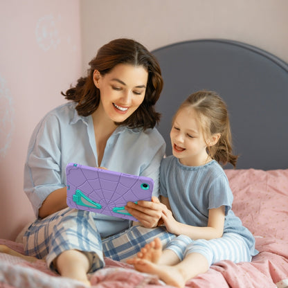 For Samsung Galaxy Tab A11+ / A9+ Spider Silicone Hybrid PC Shockproof Tablet Case(Purple Green) by bashfashion