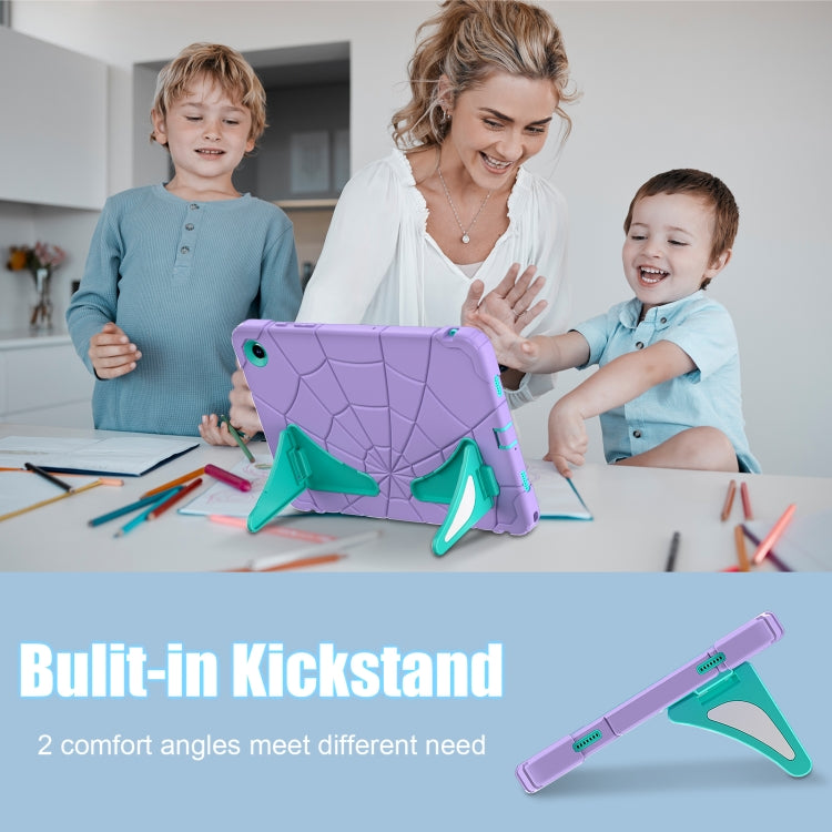 For Samsung Galaxy Tab A11+ / A9+ Spider Silicone Hybrid PC Shockproof Tablet Case(Purple Green) by bashfashion