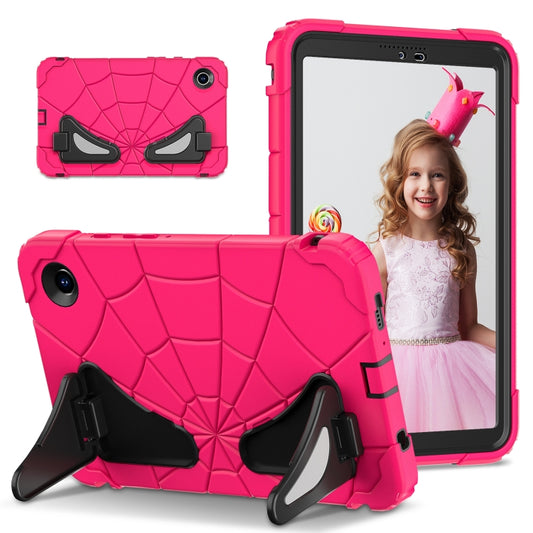 For Samsung Galaxy Tab A9 Spider Silicone Hybrid PC Shockproof Tablet Case(Strawberry Black) by bashfashion
