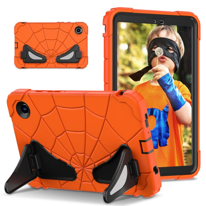 For Samsung Galaxy Tab A9 Spider Silicone Hybrid PC Shockproof Tablet Case(Orange Black) by bashfashion