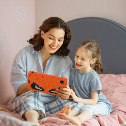 For Samsung Galaxy Tab A9 Spider Silicone Hybrid PC Shockproof Tablet Case(Orange Black) by bashfashion