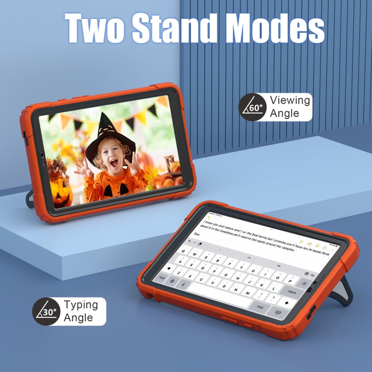 For Samsung Galaxy Tab A9 Spider Silicone Hybrid PC Shockproof Tablet Case(Orange Black) by bashfashion