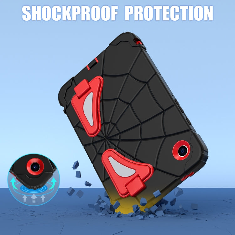 For Samsung Galaxy Tab A9 Spider Silicone Hybrid PC Shockproof Tablet Case(Black Red) by bashfashion