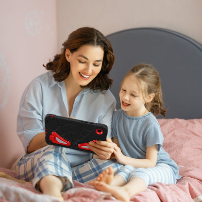 For Samsung Galaxy Tab A9 Spider Silicone Hybrid PC Shockproof Tablet Case(Black Red) by bashfashion