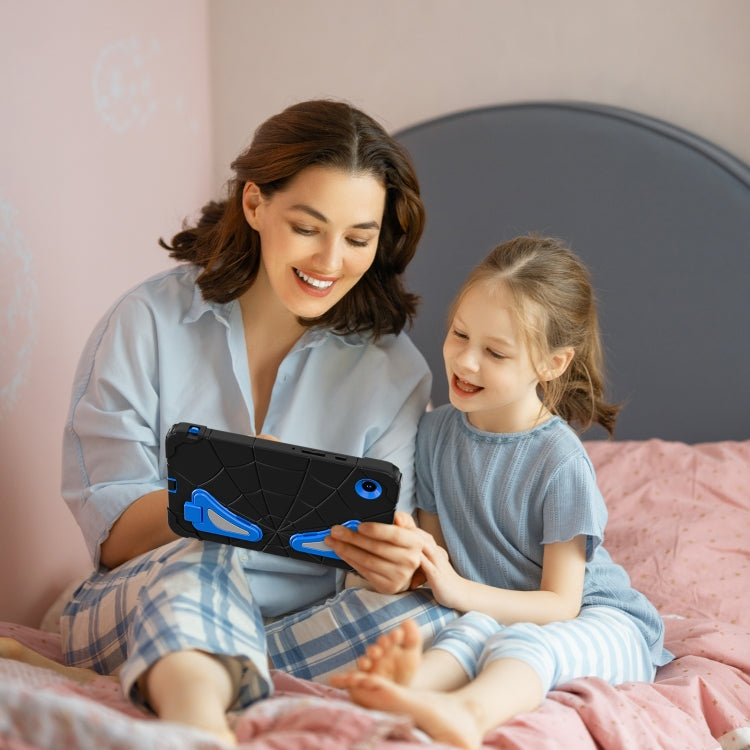 For Samsung Galaxy Tab A9 Spider Silicone Hybrid PC Shockproof Tablet Case(Black Blue) by bashfashion