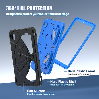 For Samsung Galaxy Tab A9 Spider Silicone Hybrid PC Shockproof Tablet Case(Black Blue) by bashfashion