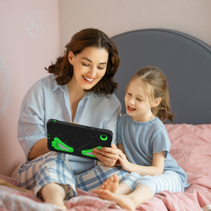 For Samsung Galaxy Tab A9 Spider Silicone Hybrid PC Shockproof Tablet Case(Black Green) by bashfashion