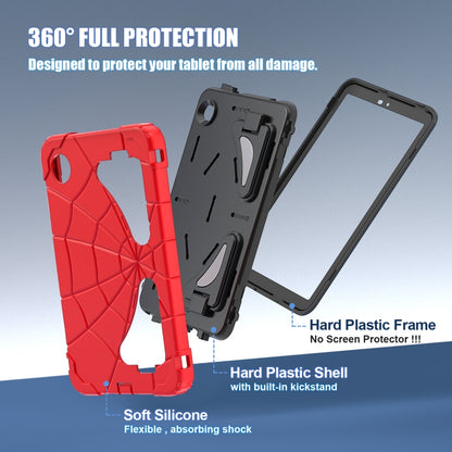 For Samsung Galaxy Tab A9 Spider Silicone Hybrid PC Shockproof Tablet Case(Red Black) by bashfashion
