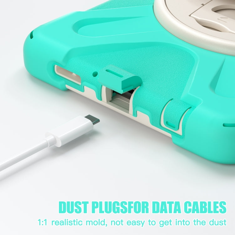 For Samsung Galaxy Tab A9 Rotary Handle Grab TPU + PC Tablet Case(Green) by bashfashion