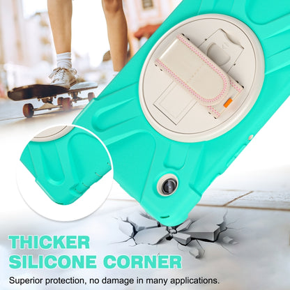 For Samsung Galaxy Tab A9 Rotary Handle Grab TPU + PC Tablet Case(Green) by bashfashion