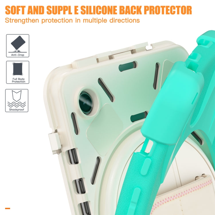 For Samsung Galaxy Tab A9 Rotary Handle Grab TPU + PC Tablet Case(Green) by bashfashion