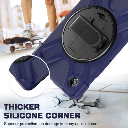 For Samsung Galaxy Tab A9 Rotary Handle Grab TPU + PC Tablet Case(Navy Blue) by bashfashion