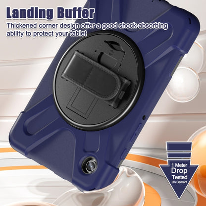 For Samsung Galaxy Tab A9 Rotary Handle Grab TPU + PC Tablet Case(Navy Blue) by bashfashion