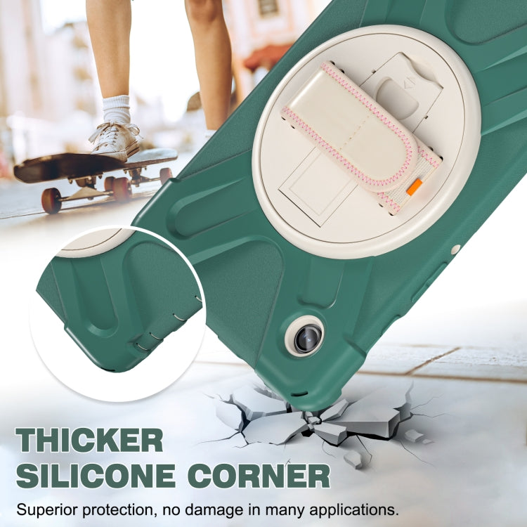 For Samsung Galaxy Tab A9 Rotary Handle Grab TPU + PC Tablet Case(Emerald-green) by bashfashion