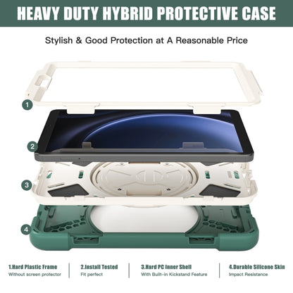 For Samsung Galaxy Tab A9 Rotary Handle Grab TPU + PC Tablet Case(Emerald-green) by bashfashion