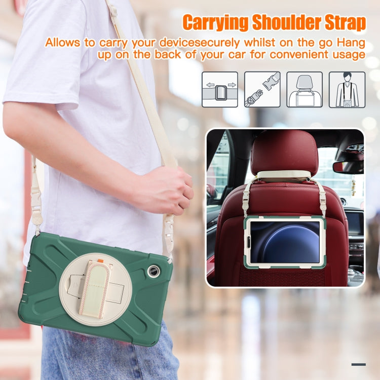 For Samsung Galaxy Tab A9 Rotary Handle Grab TPU + PC Tablet Case(Emerald-green) by bashfashion