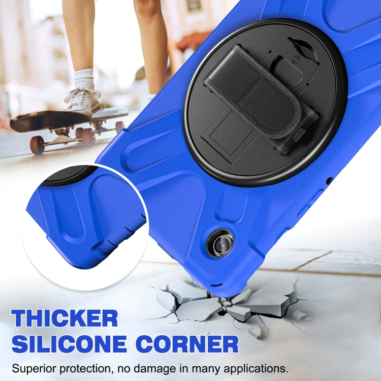 For Samsung Galaxy Tab A9 Rotary Handle Grab TPU + PC Tablet Case(Blue) by bashfashion