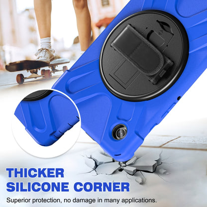 For Samsung Galaxy Tab A9 Rotary Handle Grab TPU + PC Tablet Case(Blue) by bashfashion