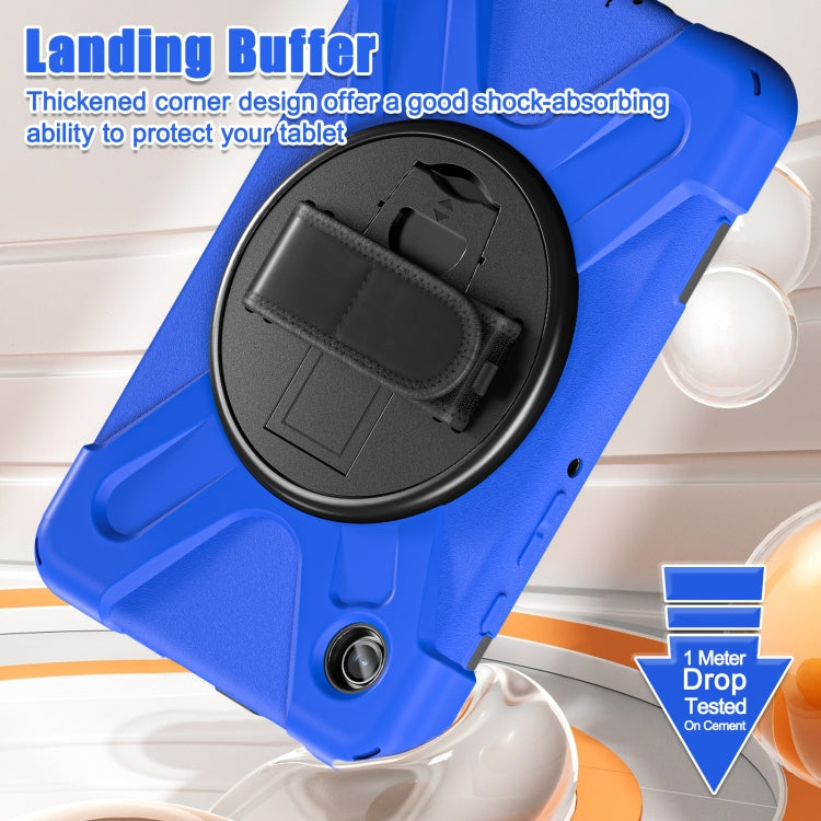 For Samsung Galaxy Tab A9 Rotary Handle Grab TPU + PC Tablet Case(Blue) by bashfashion