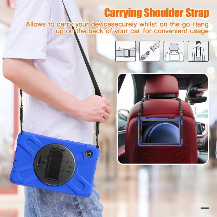 For Samsung Galaxy Tab A9 Rotary Handle Grab TPU + PC Tablet Case(Blue) by bashfashion