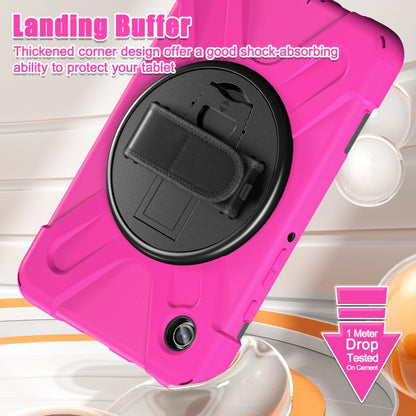 For Samsung Galaxy Tab A9 Rotary Handle Grab TPU + PC Tablet Case(Rose Red) by bashfashion
